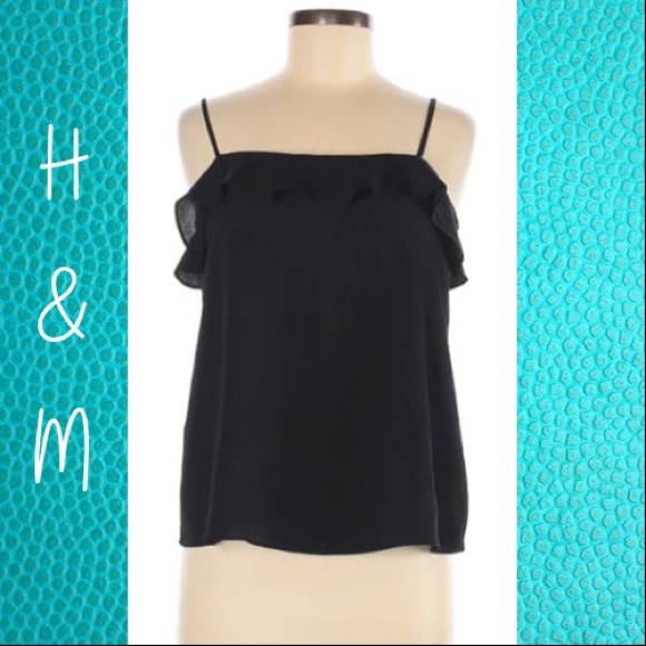 NWOT H&M ruffled black tank - Picture 1 of 2